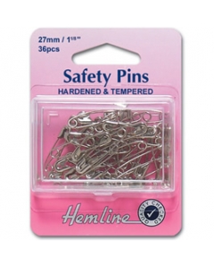 Silver safety pins 27mm